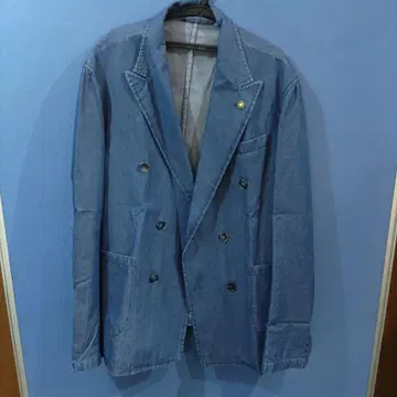 VMPD7-723-14 Giannetto 데님 블루 더블 자켓