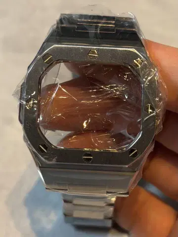 카시오 G-SHOCK 5600 시리즈용 풀 메탈 커스텀 부품 실버
