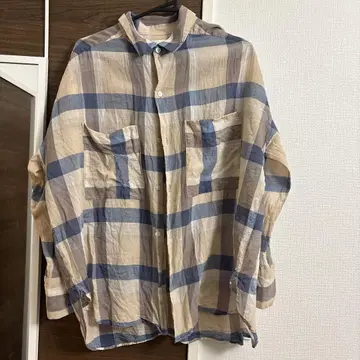 B2676 면린넨 로운 체크 셔츠