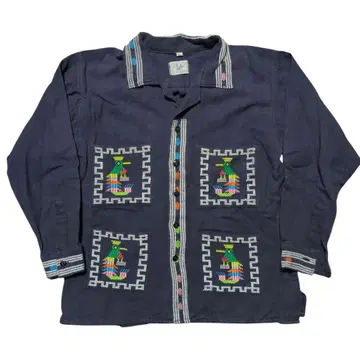 과테말라 셔츠 자수 민족 패턴 셔츠