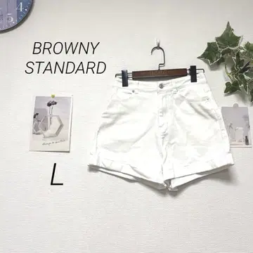 9985 BROWNY STANDARD 화이트 데님 숏팬츠 L