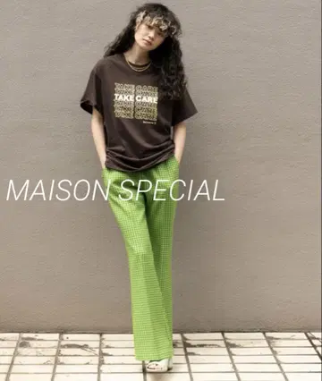 MAISON SPECIAL 비타민 컬러 체크 이지 팬츠
