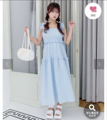 프릴 리본 캐미 원피스 오프숄더 투웨이