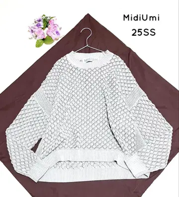 미디우미 니트 풀오버 현행 가디건 그레이 MidiUmi 근년