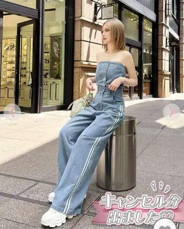 cherimi 셰리미 데님 콤비네존 M 블루