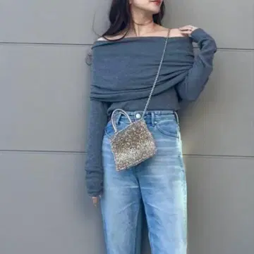 ZARA 오프숄더 니트탑 오픈 숄더 그레이