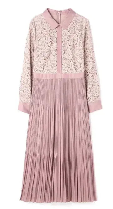 질스튜어트 애니 카라 부착 레이스 원피스 핑크 레어