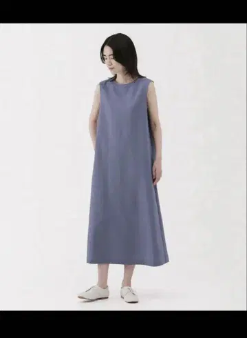 무인양품 바람이 통하는 슬리브리스 원피스 S