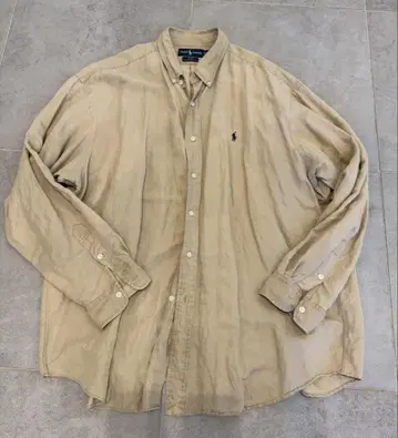 랄프 로렌 셔츠 XL 구제 의류 린넨 실크 preloved