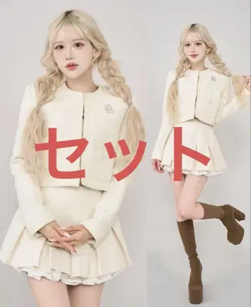Darich 스팽글 트위드 자켓 스커트 아이보리