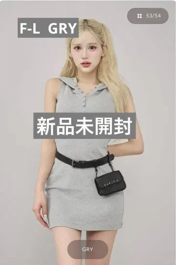 [ 미개봉 새상품 ] 다리치 헨리넥 후드 미니 원피스 그레이 FL