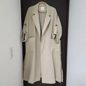 Spick & Span 빅 칼라 가운 코트 베이지 38