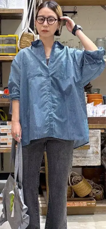 니코앤드 시어 스트라이프 BIG 셔츠 ZARA gu
