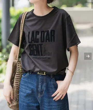 새상품급 Spick&span La Hutte/라유트 로고Tee BK