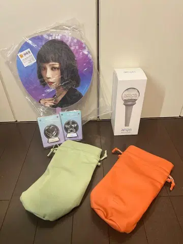 aespa 공식 응원봉 윈터 부채 엠블럼 2개 가방 2개