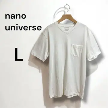 나노 유니버스 헤비 V넥 T셔츠 화이트 L