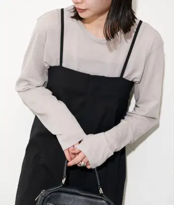 JOURNAL STANDARD 크루넥 시어 롱 T셔츠 그레이