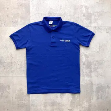 SHOCK WAVE 레어  의료 기업 로고 자수 피케 셔츠 사슴