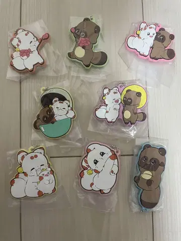 두 개의 꼬리를 가진 아기 여우 테n코 캡슐 러버 마스코트 8개 세트