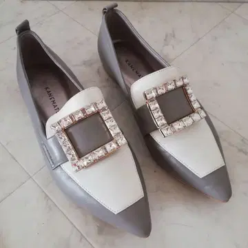새상품급!! 긴자 카네마츠 천연 가죽 비쥬 플랫슈즈 24cm