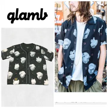 glamb 브레이킹볼 베이스볼 셔츠 올 패턴 셔츠
