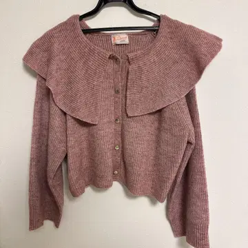 빅 칼라 가디건 핑크 프리 사이즈