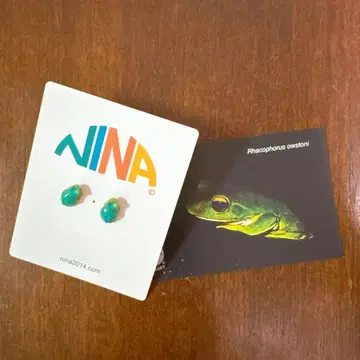 NINA 파랑 청개구리 포인트 귀걸이