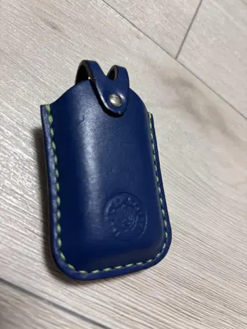 이노쿠라 파란 가죽 키링 케이스