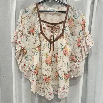 모리걸 꽃무늬 프릴 튜닉