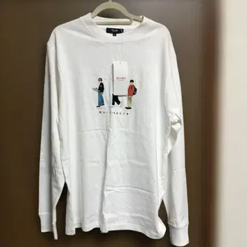 BEAMS HEART 자수 긴팔 T셔츠 White