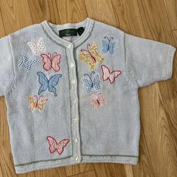 90s 가디건 패치워크 썸머 니트 나비 빈티지
