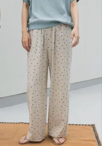 어반 리서치 린넨 레이온 도트 이지 팬츠 베이지
