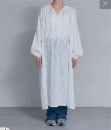 CIAOPANIC TYPY 시어 자카드 레이스 볼륨 슬리브 원피스