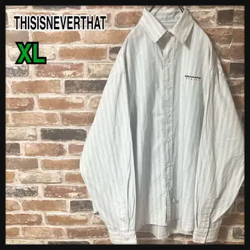 [ 인기 ] 디스이즈네버댓 긴팔 셔츠 스트라이프 셔츠 자수 로고 XL