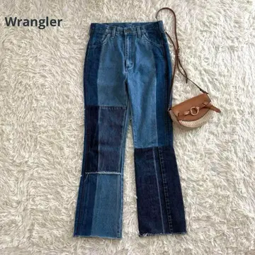 Wrangler 랭글러 플레어 데님 핸드메이드풍 패치워크 M