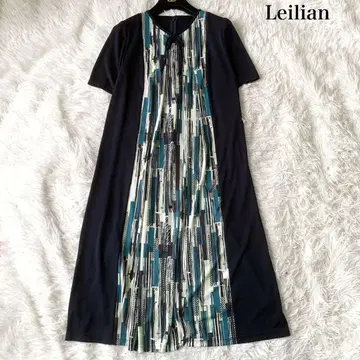 Leilian 모자이크 조 티셔츠 롱 원피스 워셔블 9호 최근