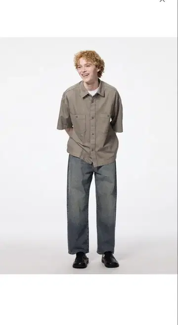 GU 미사용 새상품 배기 팬츠 29인치 밑단 수선 있음 체인 스티치 마감