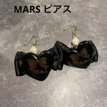 MARS 귀걸이 리본 펄 하트 헤이세이