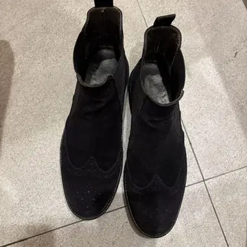 천연 가죽 블랙 스웨이드 사이드 고어 부츠