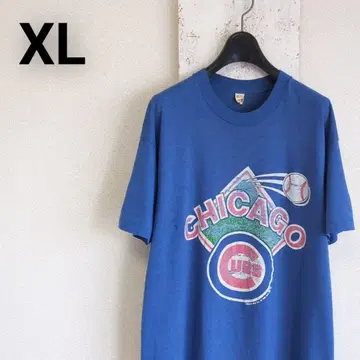 80s USA제 MLB CUBS 컵스 T셔츠 블루 1988년 XL