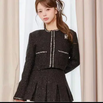다리치 스팽글 트위드 자켓 셋업
