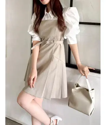 dazzlin 레이어드 셔츠 미니 원피스