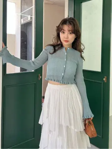 frayid 드라이 터치 세미 시어 가디건/워셔블