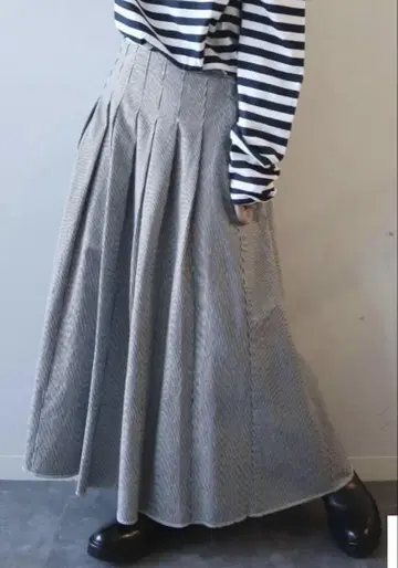 저널 스탠다드 랙 스트라이프 패턴 데님 스커트