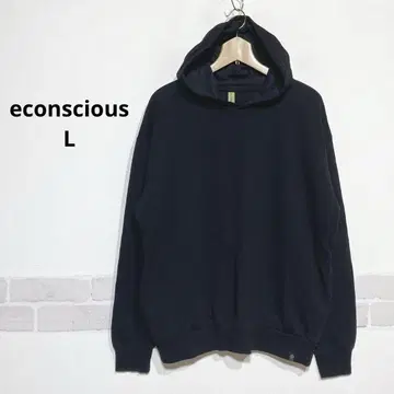 econscious 리사이클 섬유 사용 후드티 코튼 블렌드 블랙i349