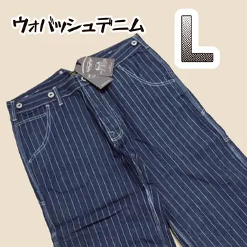 워배시 데님 L 히코리 남성용 스트라이프 청바지 스트레이트