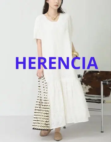 HERENCIA 헤렌시아 화이트 레이스 롱 원피스