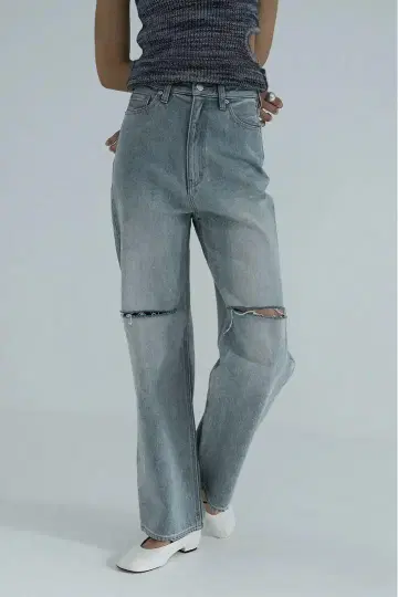 CLANE 클라네 SLASH CUT DENIM PANTS 1 블루