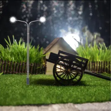 모형 철도 가로등 화이트 엽서 라이트 1/300 스케일 높이 4cm 3V