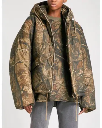 yeezy season5 camo hoodie down jacket